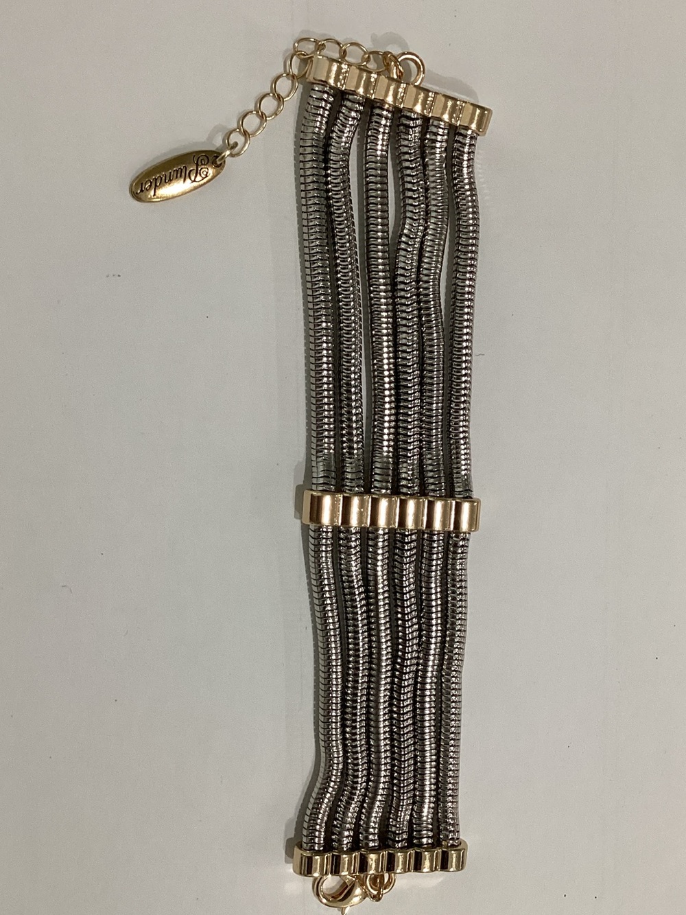 Plunder Two-Tone Gold and Silver Multi-Row Bracelet